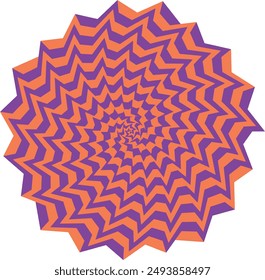 Un elemento de diseño de forma de espiral psicodélica abstracta.