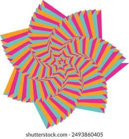 An abstract psychedelic spiral swirl shape design element.