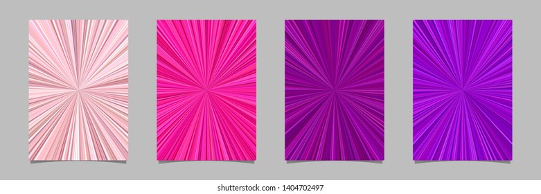 Abstract psychedelic star burst stripe pattern flyer background template set - vector stationery graphics