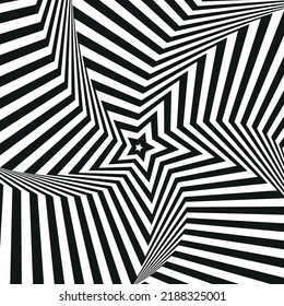 Abstract Psychedelic Star Optical Illusion. Vector illustration