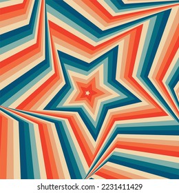 Abstrakte psychedelische Star-optische Illusion. Vektorgrafik