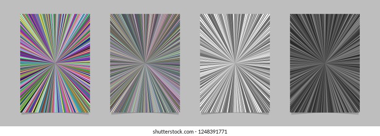 Abstract psychedelic striped starburst pattern flyer background - vector page template graphics