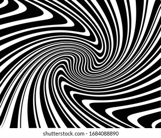 Tiras psicodélicas abstractas para el diseño de papel pintado digital. Patrón de arte de línea. Textura de moda. Diseño monocromo. Plantilla de impresión vectorial. Patrón de líneas de curva geométrica. Concepto futurista