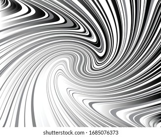 Tiras psicodélicas abstractas para el diseño de papel pintado digital. Patrón de arte de línea. Textura de moda. Diseño monocromo. Plantilla de impresión vectorial. Patrón de líneas de curva geométrica. Concepto futurista