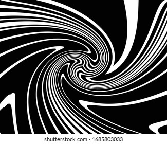  Abstract psychedelic stripes for digital wallpaper design. Line art pattern. Trendy texture. Monochrome design. Vector print template. Geometry curve lines pattern. Futuristic concept