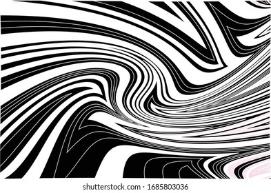 Abstract psychedelic stripes for digital wallpaper design. Line art pattern. Trendy texture. Monochrome design. Vector print template. Geometry curve lines pattern. Futuristic concept
