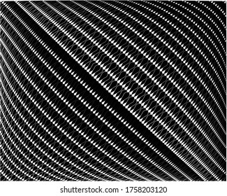  Abstract psychedelic stripes for digital wallpaper design. Line art pattern. Trendy texture. Monochrome design. Vector print template. Geometry curve lines pattern. Futuristic concept