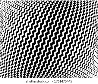 Abstract psychedelic stripes for digital wallpaper design. Line art pattern. Trendy texture. Monochrome design. Vector print template. Geometry curve lines pattern. Futuristic concept