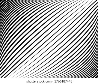 Abstract psychedelic stripes for digital wallpaper design. Line art pattern. Trendy texture. Monochrome design. Vector print template. Geometry curve lines pattern. Futuristic concept 