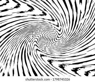 Abstrakte psychedelische Streifen für digitales Tapete-Design. Line Art Muster. Trendfarbene Textur. Einfarbiges Design. Vektorgrafik-Vorlage. Geometrisches Kurvenlinienmuster. Futuristisches Konzept