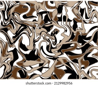 Resumen de rayas psicodélicas para el diseño digital de papel pintado. Patrón de arte de línea. Textura líquida ondulada de cobre. Diseño monocromo. Plantilla de impresión de vectores. Patrón de líneas de curva geométrica. Concepto futurista