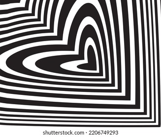 Abstract psychedelic stripes for digital wallpaper design. Line art pattern. Copper wavy liquid texture. Monochrome design. Vector print template. Geometry curve lines pattern
