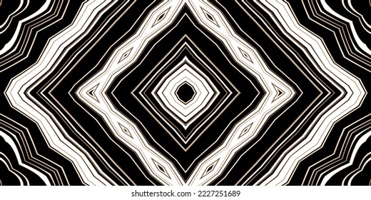Resumen de rayas psicodélicas para el diseño digital de papel pintado. Patrón de arte de línea. Diseño monocromo. Plantilla de impresión de vectores. Patrón de líneas de curva geométrica. Concepto futurista