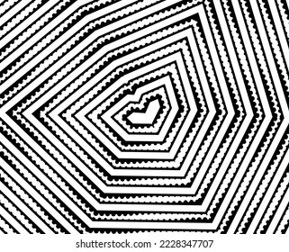 Abstrakte psychedelische Streifen für digitales Tapete-Design. Line Art Muster. Einfarbiges Design. Vektorgrafik-Vorlage. Geometrisches Kurvenlinienmuster. Futuristisches Konzept