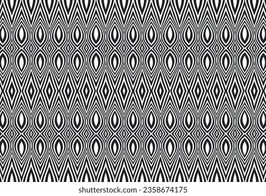 Resumen de rayas psicodélicas para el diseño digital de papel pintado. Patrón de arte de línea. Textura de moda. Diseño monocromo. Plantilla de impresión de vectores. Patrón de líneas de curva geométrica. Concepto futurista