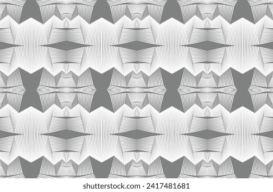 Resumen de rayas psicodélicas para el diseño digital de papel pintado. Patrón de arte de línea. Textura de moda. Diseño monocromo.Negro y blanco. Patrón de líneas de curva geométrica. Concepto futurista