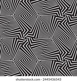 Abstractas rayas psicodélicas para el diseño de Fondos de pantalla digitales. Patrón de arte lineal. Textura de moda. Diseño monocromo.Blanco y negro. Patrón de líneas de curva de geometría. Concepto futurista