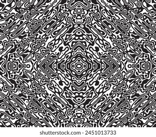  Abstract psychedelic stripes for digital wallpaper design. Line art pattern. Trendy texture. Monochrome design.Black and white. Geometry curve lines pattern. Futuristic concept