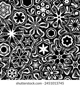  Abstract psychedelic stripes for digital wallpaper design. Line art pattern. Trendy texture. Monochrome design.Black and white. Geometry curve lines pattern. Futuristic concept
