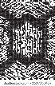  Abstractas rayas psicodélicas para el diseño de Fondos de pantalla digitales. Patrón de arte de línea. Textura de moda. Diseño monocromo. Blanco y negro. Patrón de líneas de curva de geometría. Concepto futurista