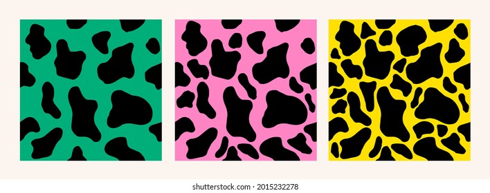 Abstract psychedelic style print. Seamless pattern with spotted animal skin ornament.