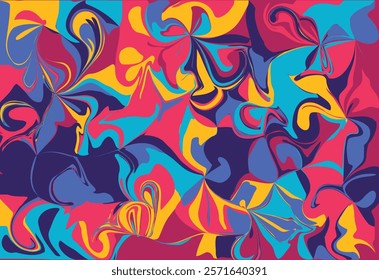 Abstract Psychedelic Swirl Pattern with Vibrant Colors for Graphic Design and Decorative Backgrounds