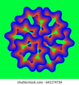 abstract psychedelic symbol on a green background. vector illustration