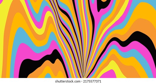 Abstract psychedelic trippy background in bright acidic neon colors. The 70s retro lava style.