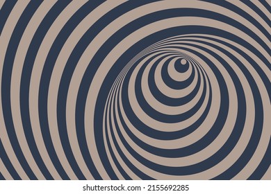 Abstract psychedelic twisting hypnosis circles vintage background