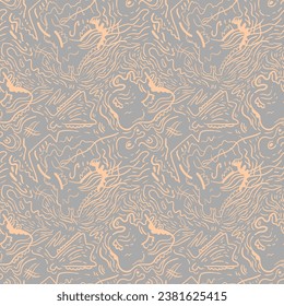Abstract psychedelic unique seamless artwork with wave characters