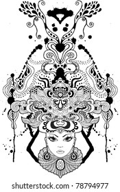 abstract psychedelic woman