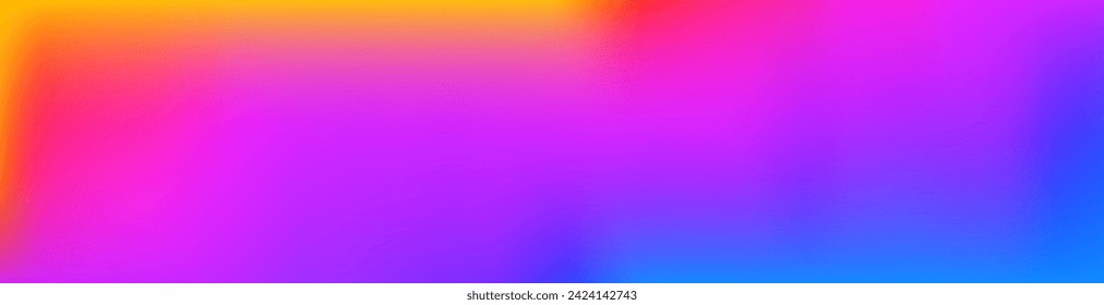 Abstract Psychodelic Background. Vibrant Pink, Yellow and Deep Blue Irregular Blurry Gradient. Simple Abstract Surreal Design. No text. RGB. Mesh Effect. Delicate Aura of Blended Bright Colors. 