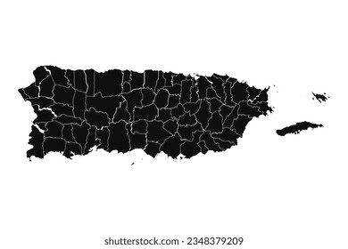 Abstract Puerto Rico Silhouette Detailed Map, can be used for business designs, presentation designs or any suitable designs.