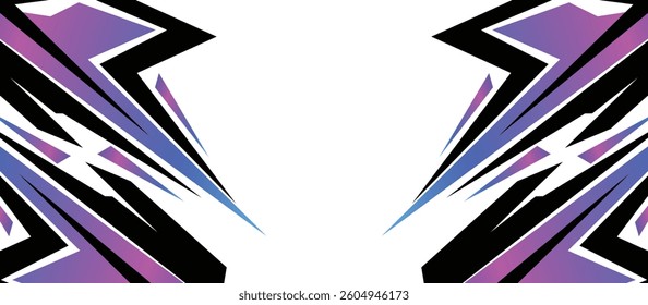Abstract Pulse Colourful Zigzag vehicle Print Energy