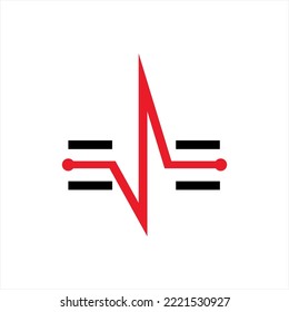 Abstract pulse vector logo design with letter S and letter E.