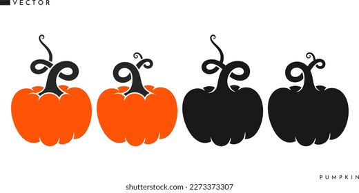 Abstract pumpkins silhouette. Isolated vegetables