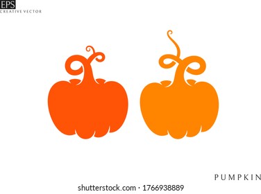 Abstract pumpkins. Silhouette. Paper cut style. Isolated pumpkins on white background