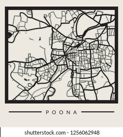 Abstract Pune City Map - Illustration as EPS 10 File