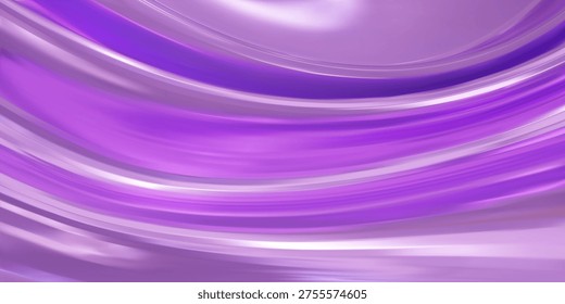 Abstract puple gradient background. Minimalistic subtle wavy puple silk texture with a smooth, flowing fabric design. 3D vector illustration.