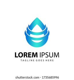 Abstract Pure Drops Logo Design Template Vector Premium