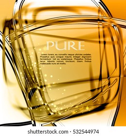 Abstract pure glass vector background. Contrast transparent cool orange frame