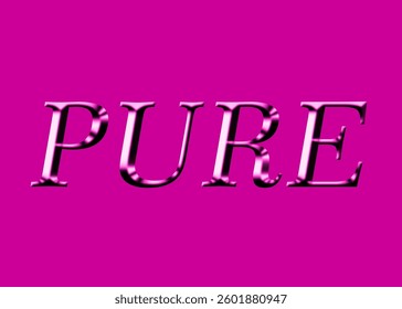Abstract Pure Text Effect Design Pink Background