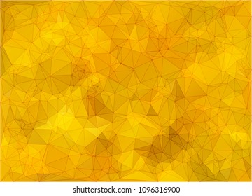 Abstract pure yellow triangular background with polygonal abstract shapes