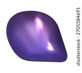 Abstract purple 3d blob with flowing liquid form. Y2k mood and futuristic glow turn this purple liquid shape into a bold accent.