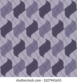 Abstract purple argyle knit pattern, vector design