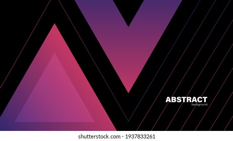 Abstract purple arrow with black background, Technology baclground concept with copy space, vector.