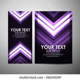 Abstract purple Arrow in Brochure business design template or roll up. Vector Illustration 