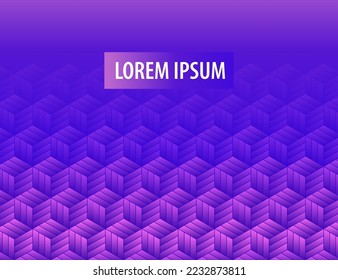 Abstract purple background. 3d box pattern with geometry texture wallpaper. Colorful banner template with gradient shapes design. Luxury design presentation. Modern decoration vector.