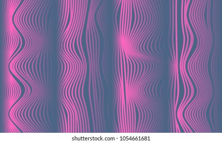 Abstract Purple Background with 3d Effect in Futuristic Style. Metal Grid. Trendy Background with Wavy Stripes and Gradient for Web Design, Presentation, Poster, Wallpaper, Banner, Illustration, Cover
