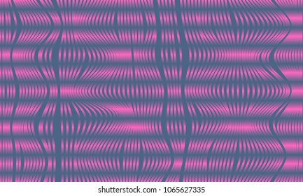 Abstract Purple Background with 3d Effect in Futuristic Style. Metal Grid. Trendy Background with Wavy Stripes and Gradient for Web Design, Presentation, Poster, Wallpaper, Banner, Illustration, Cover